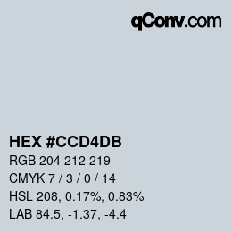 Color code: HEX #CCD4DB | qconv.com