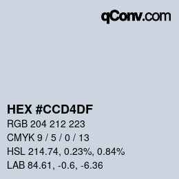 Color code: HEX #CCD4DF | qconv.com