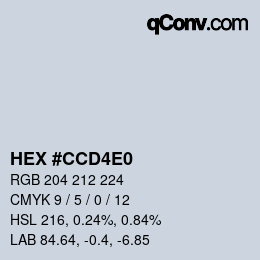 カラーコード: HEX #CCD4E0 | qconv.com