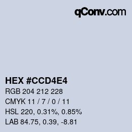 カラーコード: HEX #CCD4E4 | qconv.com