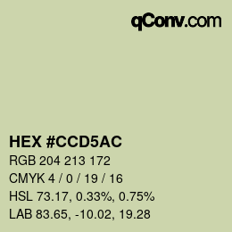 Code couleur: HEX #CCD5AC | qconv.com