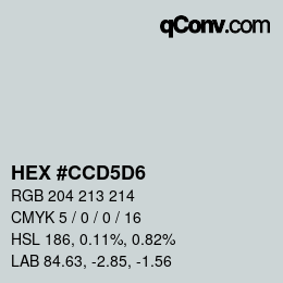 カラーコード: HEX #CCD5D6 | qconv.com