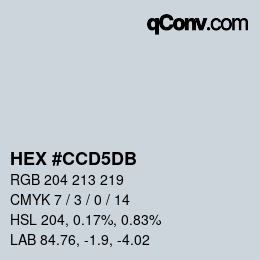 Color code: HEX #CCD5DB | qconv.com