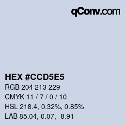 カラーコード: HEX #CCD5E5 | qconv.com