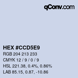 カラーコード: HEX #CCD5E9 | qconv.com