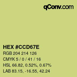 Color code: HEX #CCD67E | qconv.com