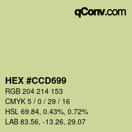 カラーコード: HEX #CCD699 | qconv.com