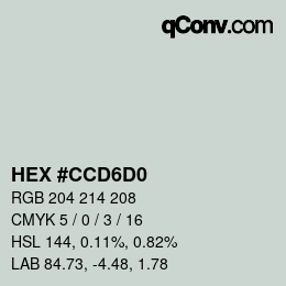 カラーコード: HEX #CCD6D0 | qconv.com