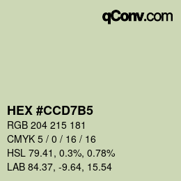 カラーコード: HEX #CCD7B5 | qconv.com