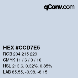 Color code: HEX #CCD7E5 | qconv.com