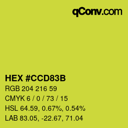 Color code: HEX #CCD83B | qconv.com