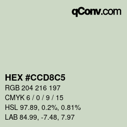 Color code: HEX #CCD8C5 | qconv.com