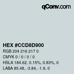Color code: HEX #CCD8D900 | qconv.com