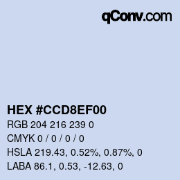 Color code: HEX #CCD8EF00 | qconv.com