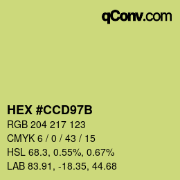 Color code: HEX #CCD97B | qconv.com