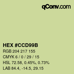 Color code: HEX #CCD99B | qconv.com