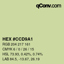 Color code: HEX #CCD9A1 | qconv.com