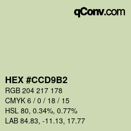 颜色代码: HEX #CCD9B2 | qconv.com