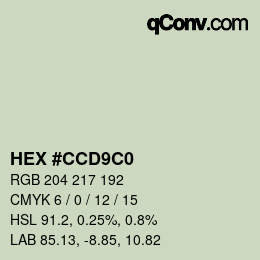 Farbcode: HEX #CCD9C0 | qconv.com