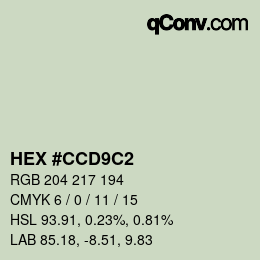 Color code: HEX #CCD9C2 | qconv.com