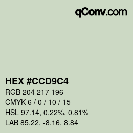Color code: HEX #CCD9C4 | qconv.com