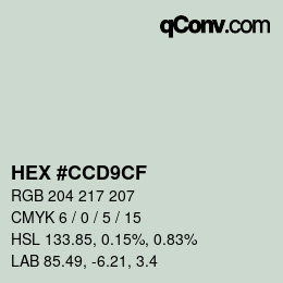 Color code: HEX #CCD9CF | qconv.com