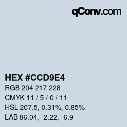 Color code: HEX #CCD9E4 | qconv.com