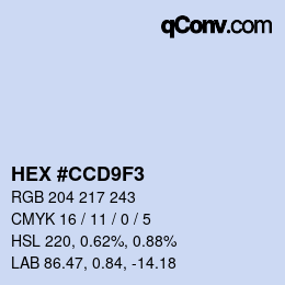 カラーコード: HEX #CCD9F3 | qconv.com
