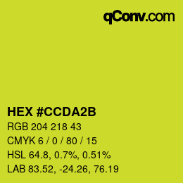 颜色代码: HEX #CCDA2B | qconv.com