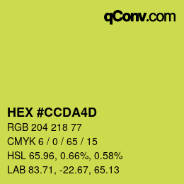 カラーコード: HEX #CCDA4D | qconv.com