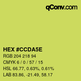 カラーコード: HEX #CCDA5E | qconv.com