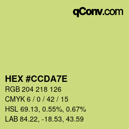Color code: HEX #CCDA7E | qconv.com