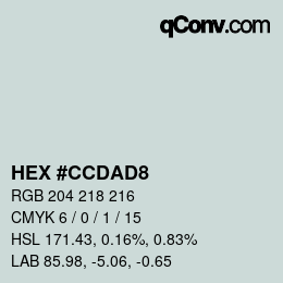 カラーコード: HEX #CCDAD8 | qconv.com
