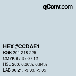 カラーコード: HEX #CCDAE1 | qconv.com