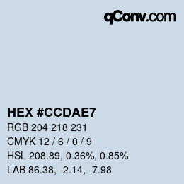 Color code: HEX #CCDAE7 | qconv.com