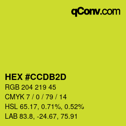 Color code: HEX #CCDB2D | qconv.com