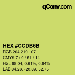 カラーコード: HEX #CCDB6B | qconv.com