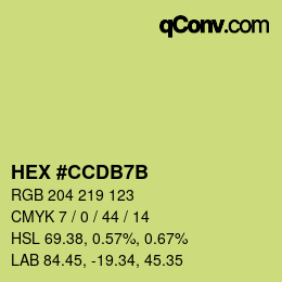 カラーコード: HEX #CCDB7B | qconv.com