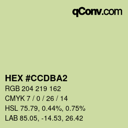 カラーコード: HEX #CCDBA2 | qconv.com