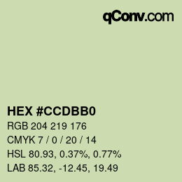 Color code: HEX #CCDBB0 | qconv.com