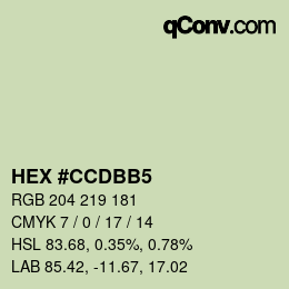 カラーコード: HEX #CCDBB5 | qconv.com