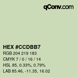 カラーコード: HEX #CCDBB7 | qconv.com