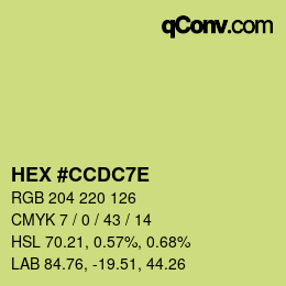 Color code: HEX #CCDC7E | qconv.com
