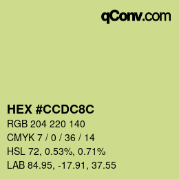 颜色代码: HEX #CCDC8C | qconv.com