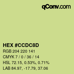 カラーコード: HEX #CCDC8D | qconv.com