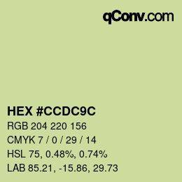 Color code: HEX #CCDC9C | qconv.com