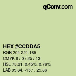カラーコード: HEX #CCDDA5 | qconv.com