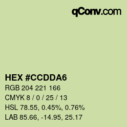 颜色代码: HEX #CCDDA6 | qconv.com