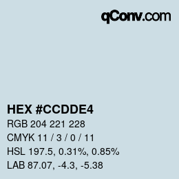 Color code: HEX #CCDDE4 | qconv.com