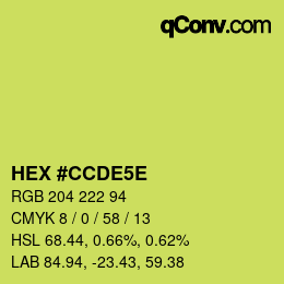 Farbcode: HEX #CCDE5E | qconv.com